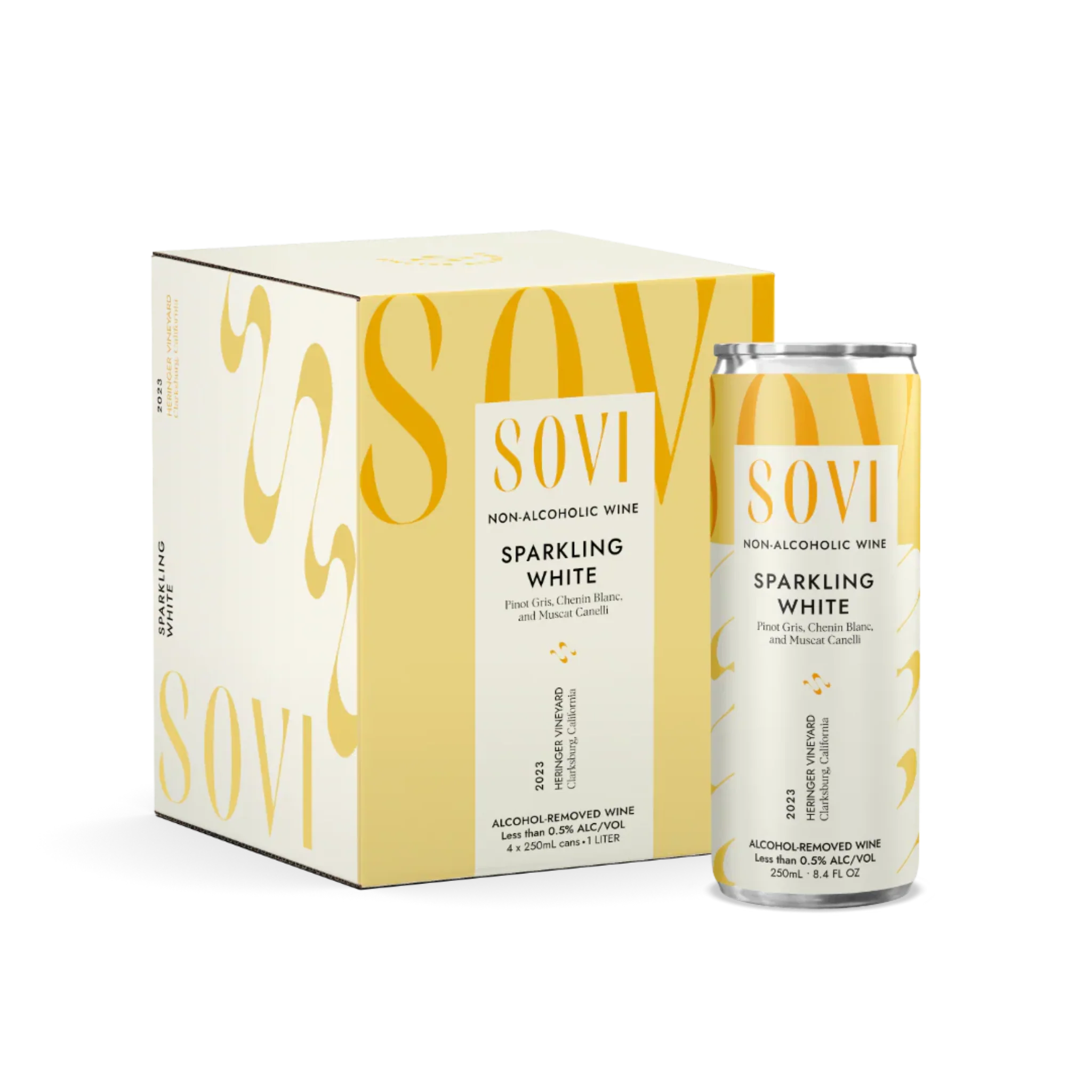 Sovi Non-Alcoholic Sparkling White Wine Can